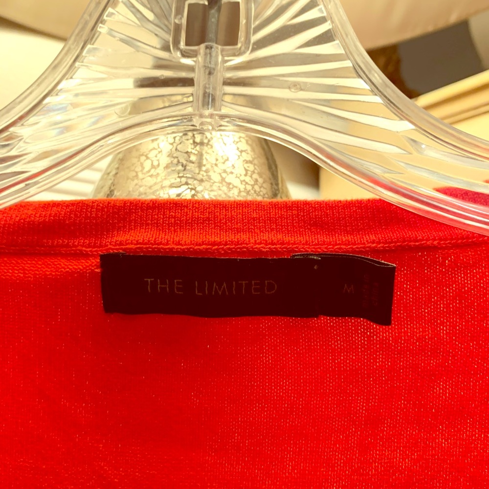 The Limited bright red cardigan 3/4 sleeve